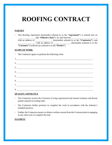 Standard Sheet Metal & Roofing Working Agreement